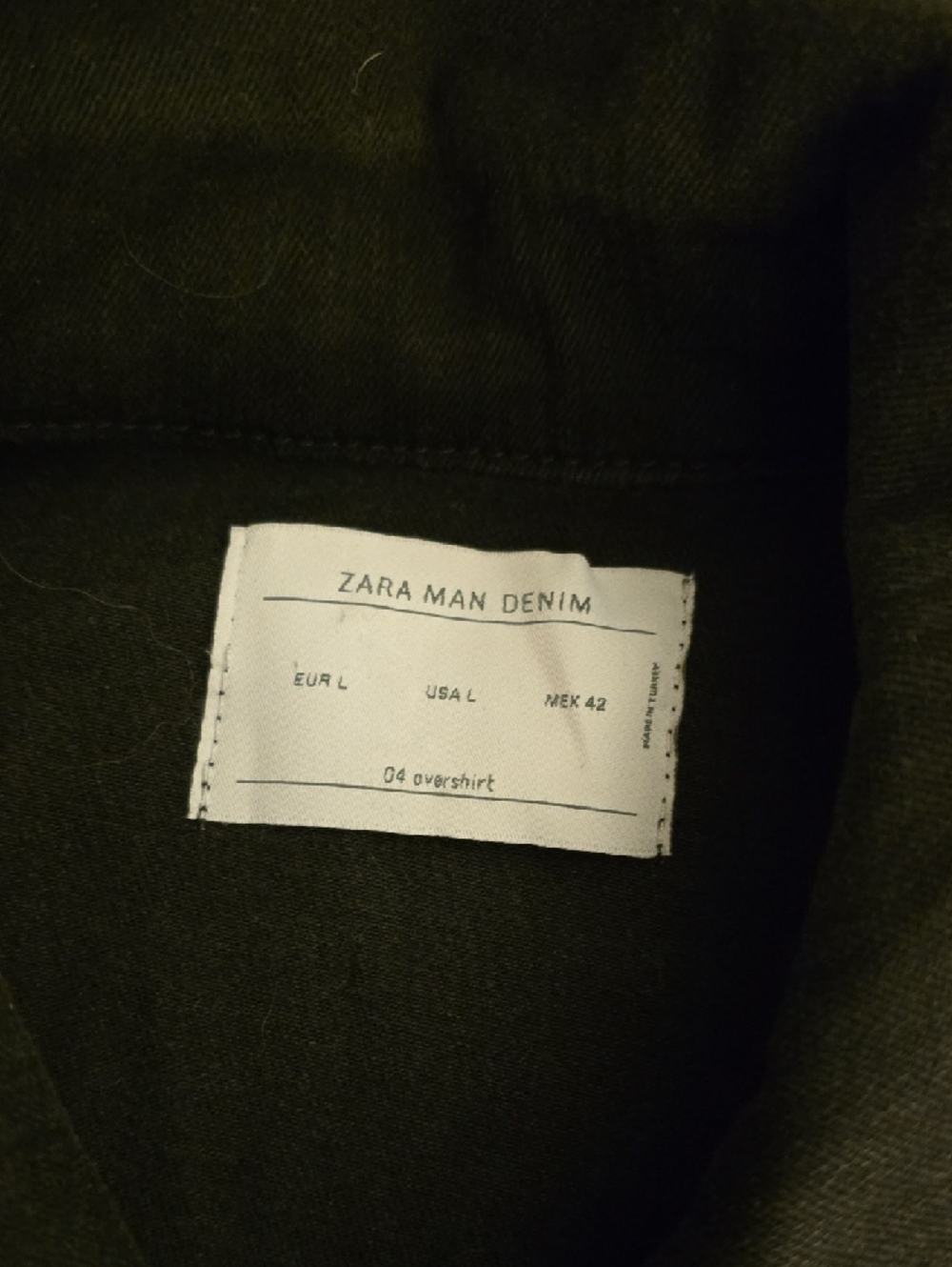 Zara Black Denim Military Field Jacket with Chest Pockets - Picture 2 of 6